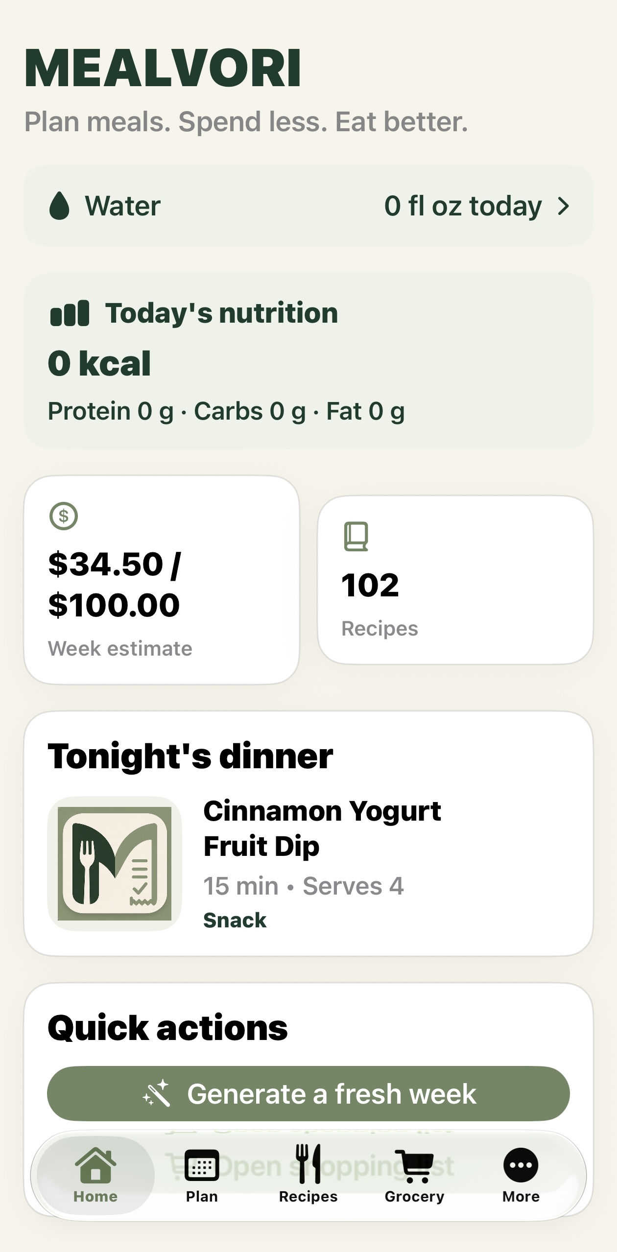 Real MEALVORI app screenshot